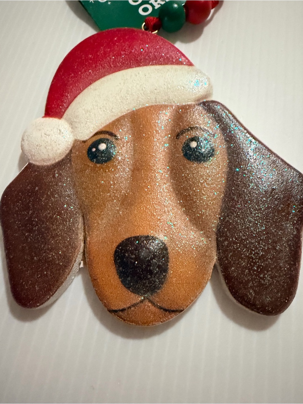 Dachshund Resin Glitter Ornament, NWT